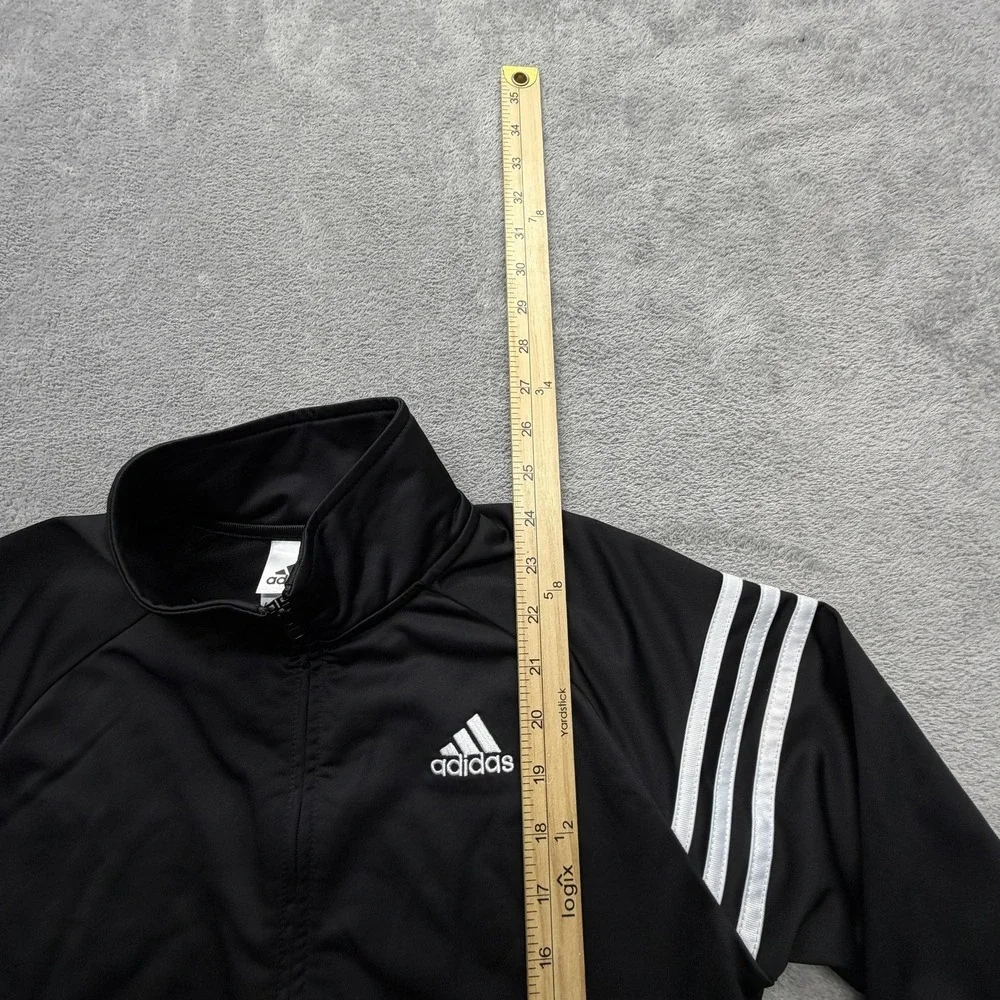 Adidas Jacket Youth Large 14-16 Black 3 Stripe Track Full Zip‎ Athletic Logo
